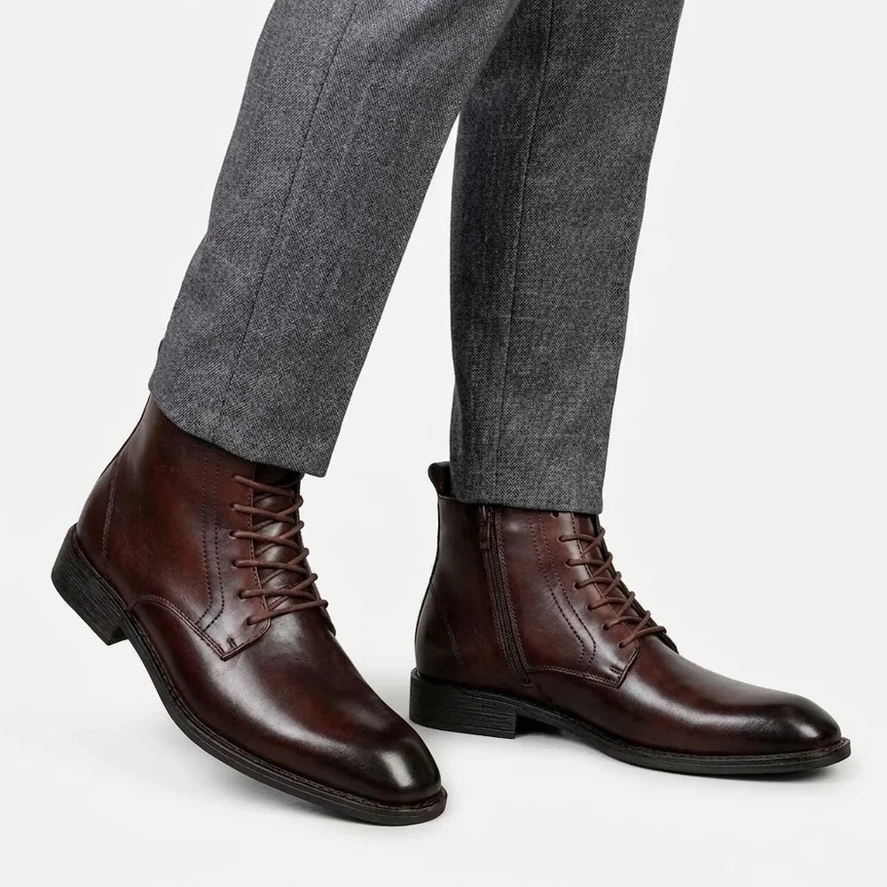 Bottes Tommy en cuir marron foncé