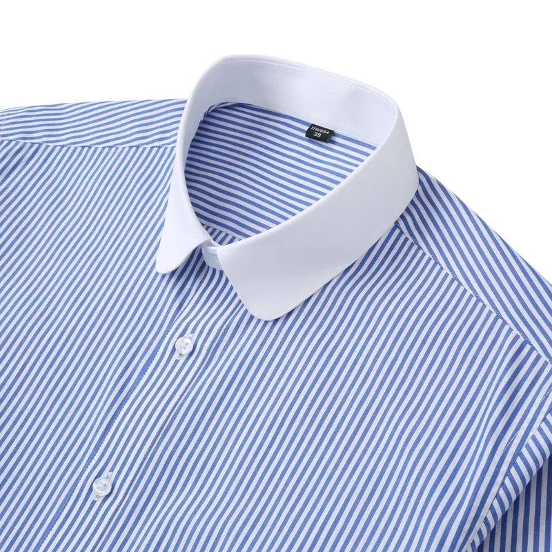 Camisa clásica Shelby blanca y azul