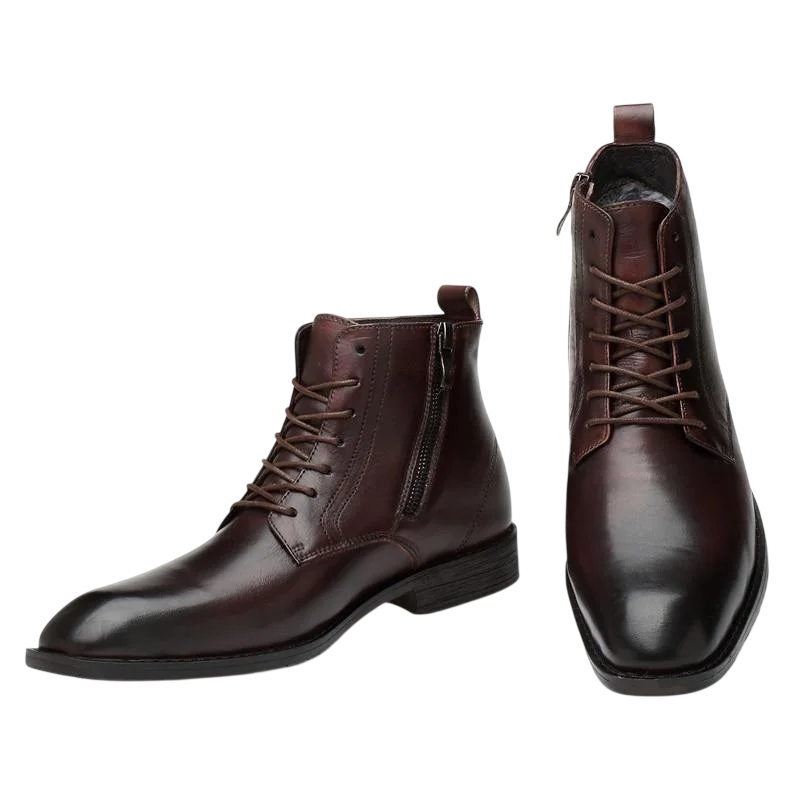 Botas Tommy de cuero marrón oscuro