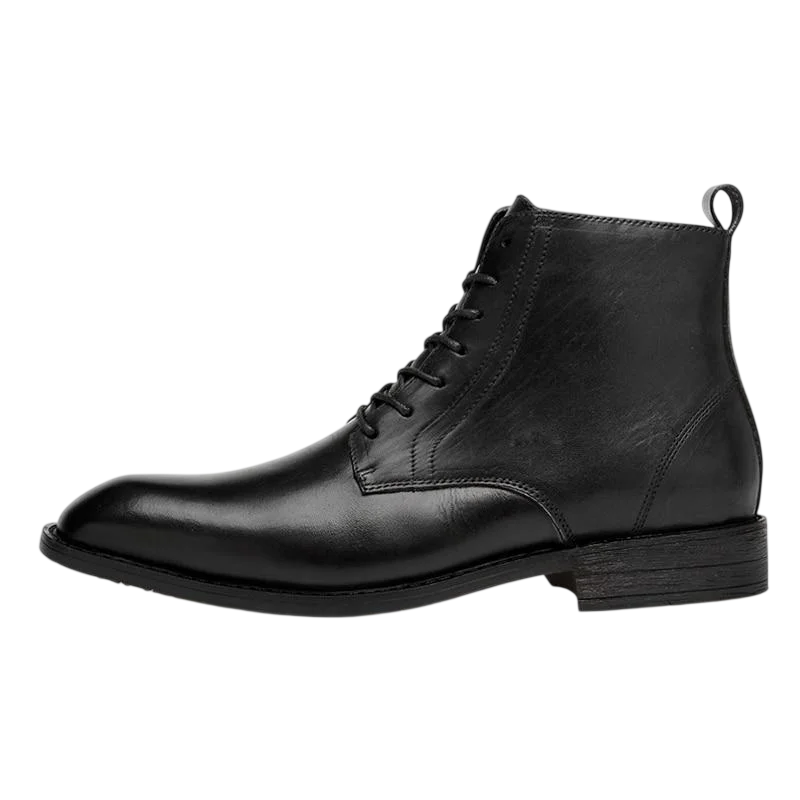 Bottes Tommy en cuir noir